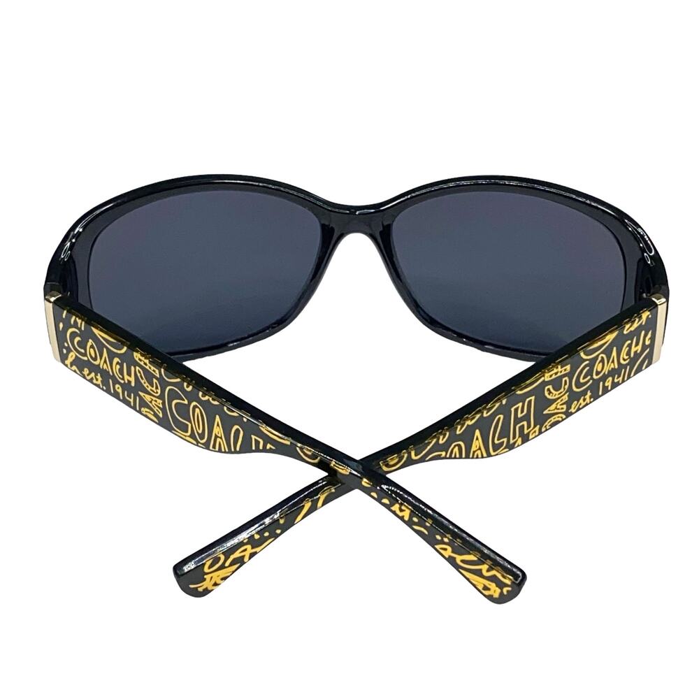 Coach Women's Black Gold Lettering Square Sunglasses 51MM - Picture 9 of 14